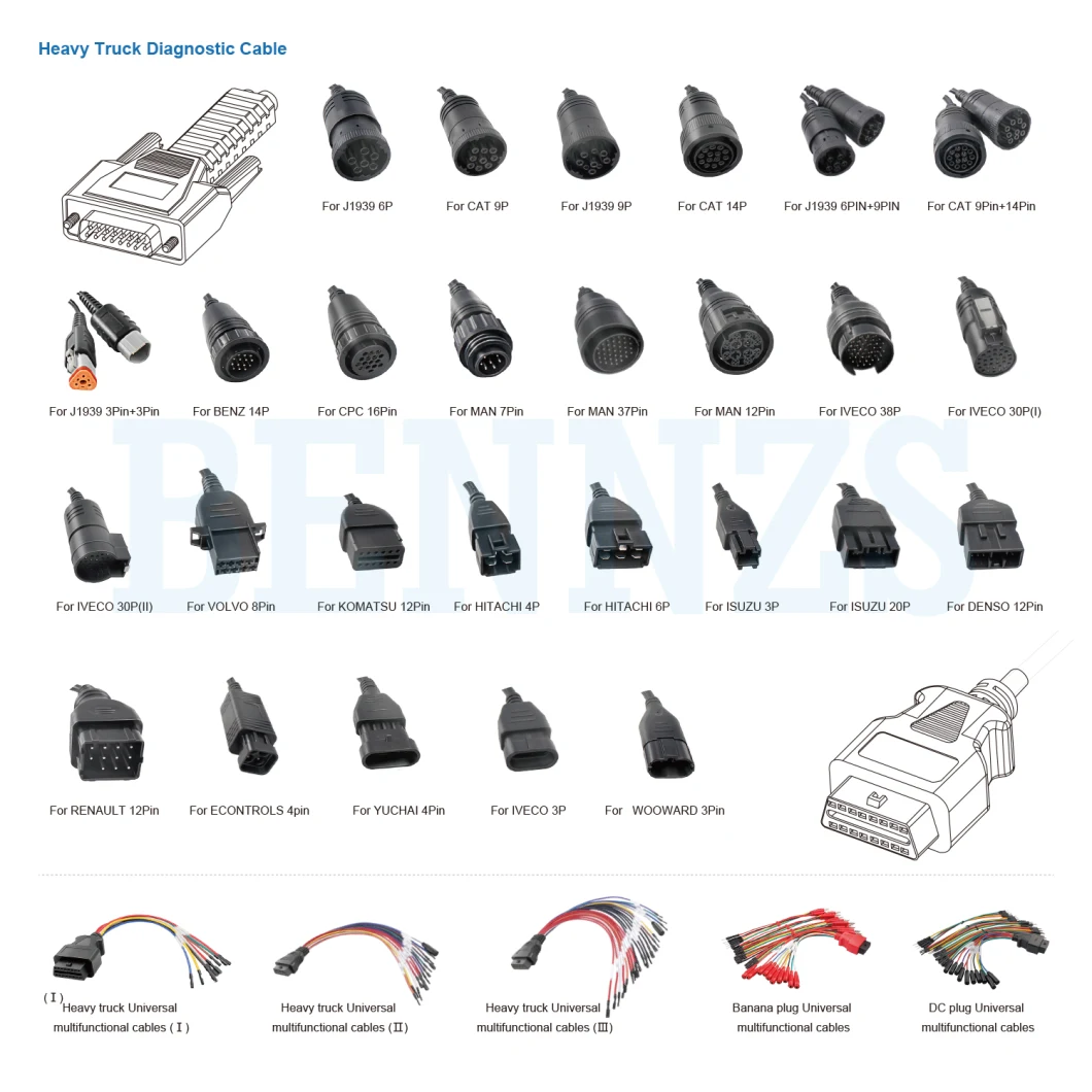 Factory Directly Supply J1939 9pin Adapter J1939 6pin Cable J1939 9pin Cable for Heavy Truck Scanner Diagnostic Tool