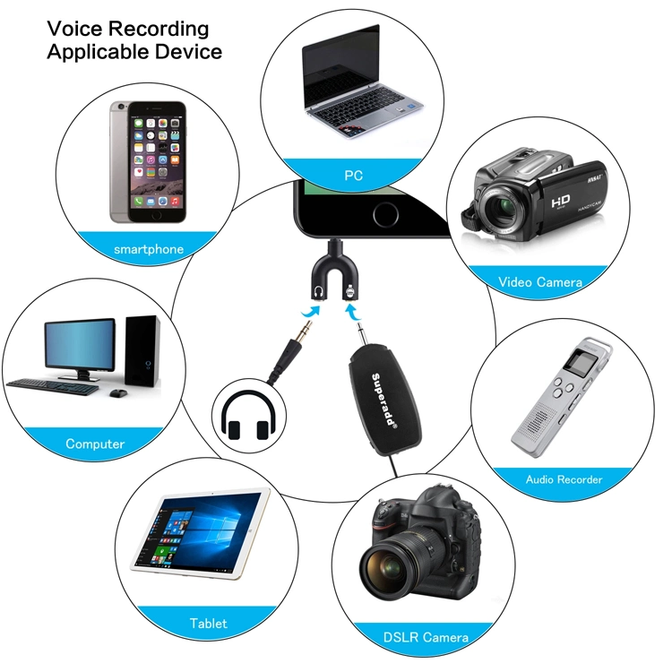 3.5mm UHF Lavalier Lapel Wireless Microphone Real Time Recording Vlog Mic Youtube Live Interview for iPhone iPad DSLR Camera Mic