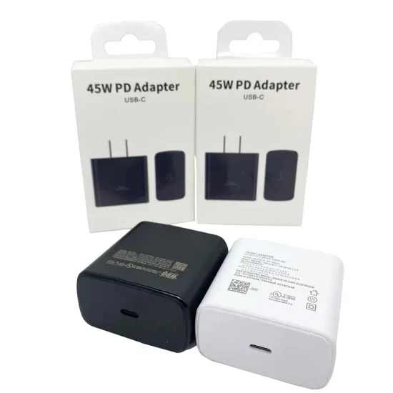Заводская цена Быстрое зарядное устройство USB-C мощностью 45 Вт для Note20 для Samsung Type C Pd Power Adaptive с розничной упаковкой Адаптер Pd 45 Вт для ЕС, Великобритании и США