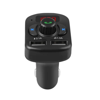 Автомобильный комплект Handsfree FM-передатчик Bluetooth 5.0 Автомобильный комплект MP3-плеер Автомобильное зарядное устройство с двумя USB-портами