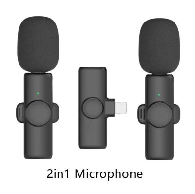 2в1 Bluetooth Mikrofon K9 Беспроводной петличный микрофон Микрофон с шумоподавлением Открытый прямой эфир USB Петличный микрофон