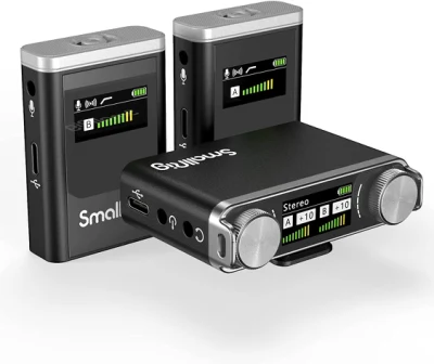 Беспроводной микрофон Smallrig W60 для телефона, смартфона и камеры, беспроводной петличный микрофон с двухканальным шумоподавлением и регулировкой усиления для видеоблогов